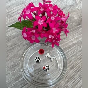 🐾 Origami Owl Charms Paw, Bone, Red Crystal & ❤️ My Dog